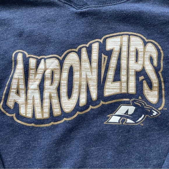 Russell Akron Zips University of Akron UA Sweatshirt Blue Size Large Junior Vtg - Picture 2 of 5